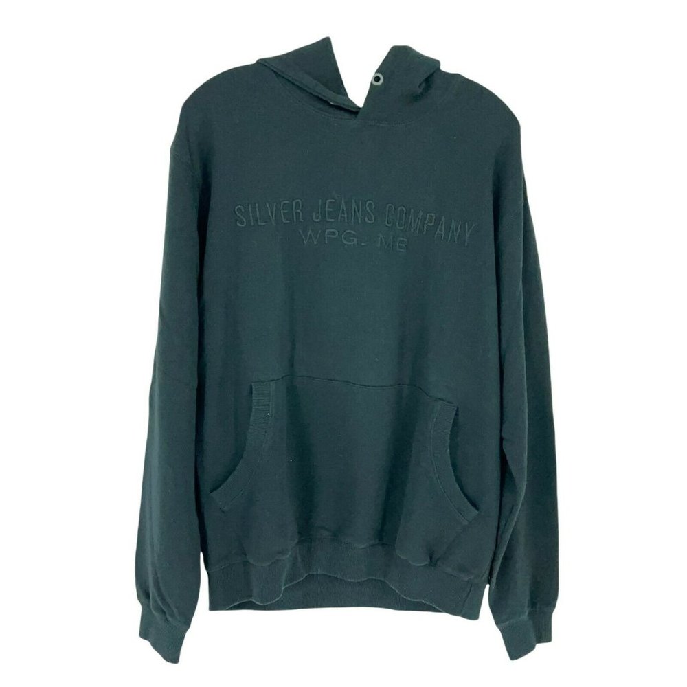 Silver Jeans Company Hoodie Men's Small Black Pull Over Long Sleeve Swea…